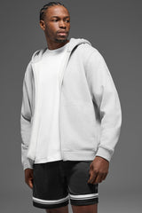 Alo Yoga Renown Heavy Weight Full Zip Hoodie - Athletic Heather Grey