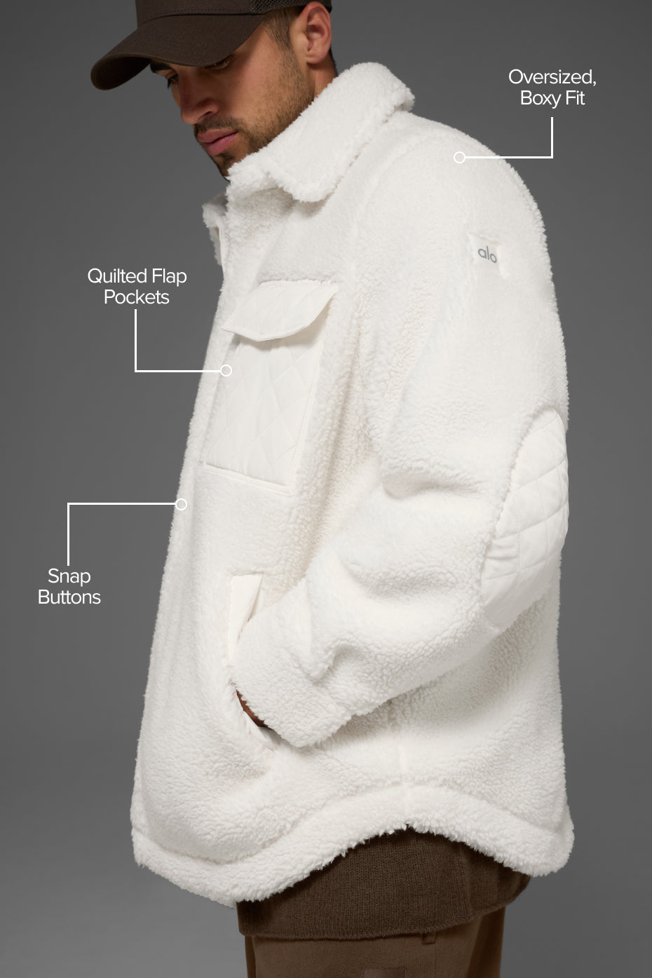 Alo Yoga Sherpa Edge Shacket - Ivory