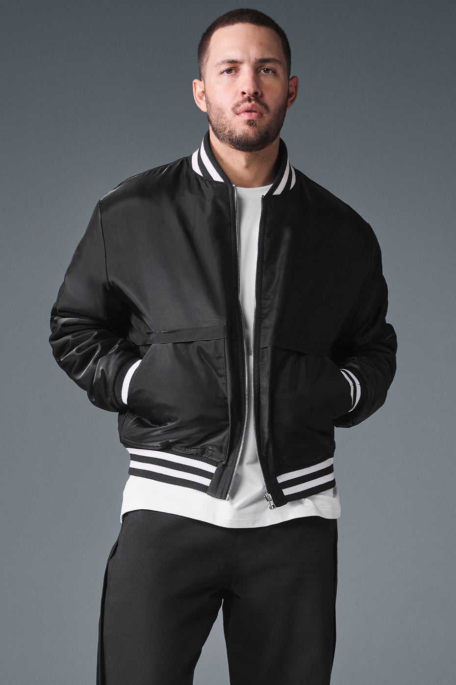 Alo Yoga Afterglow Varsity Jacket - Black