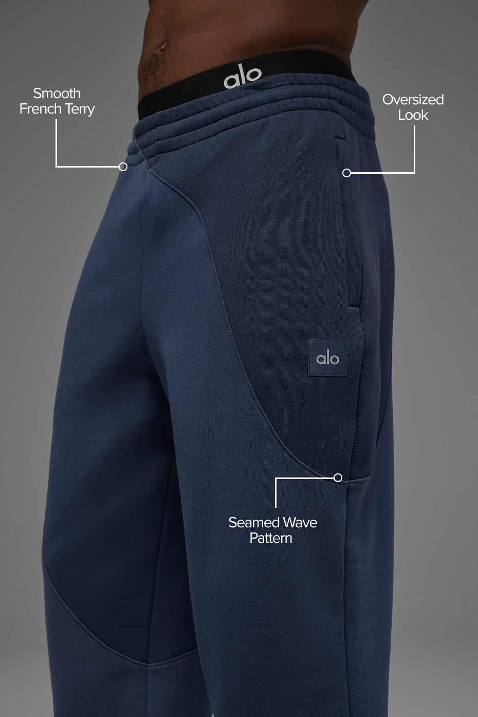 Alo Yoga Make Waves Sweatpant - Navy Tonal
