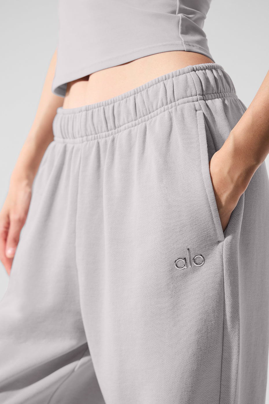 Alo Yoga Washed Accolade Straight Leg Sweatpant - Grey Sky Wash