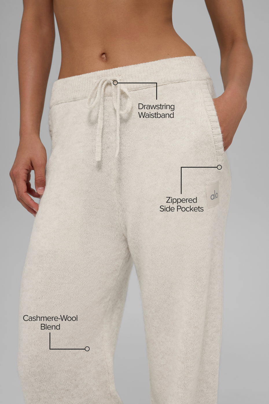 Alo Yoga Wool Cashmere New Class Sweatpant - Bone Heather