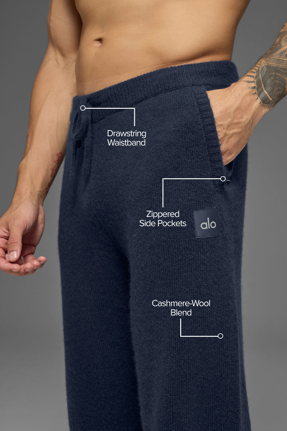 Alo Yoga Wool Cashmere New Class Sweatpant - Navy