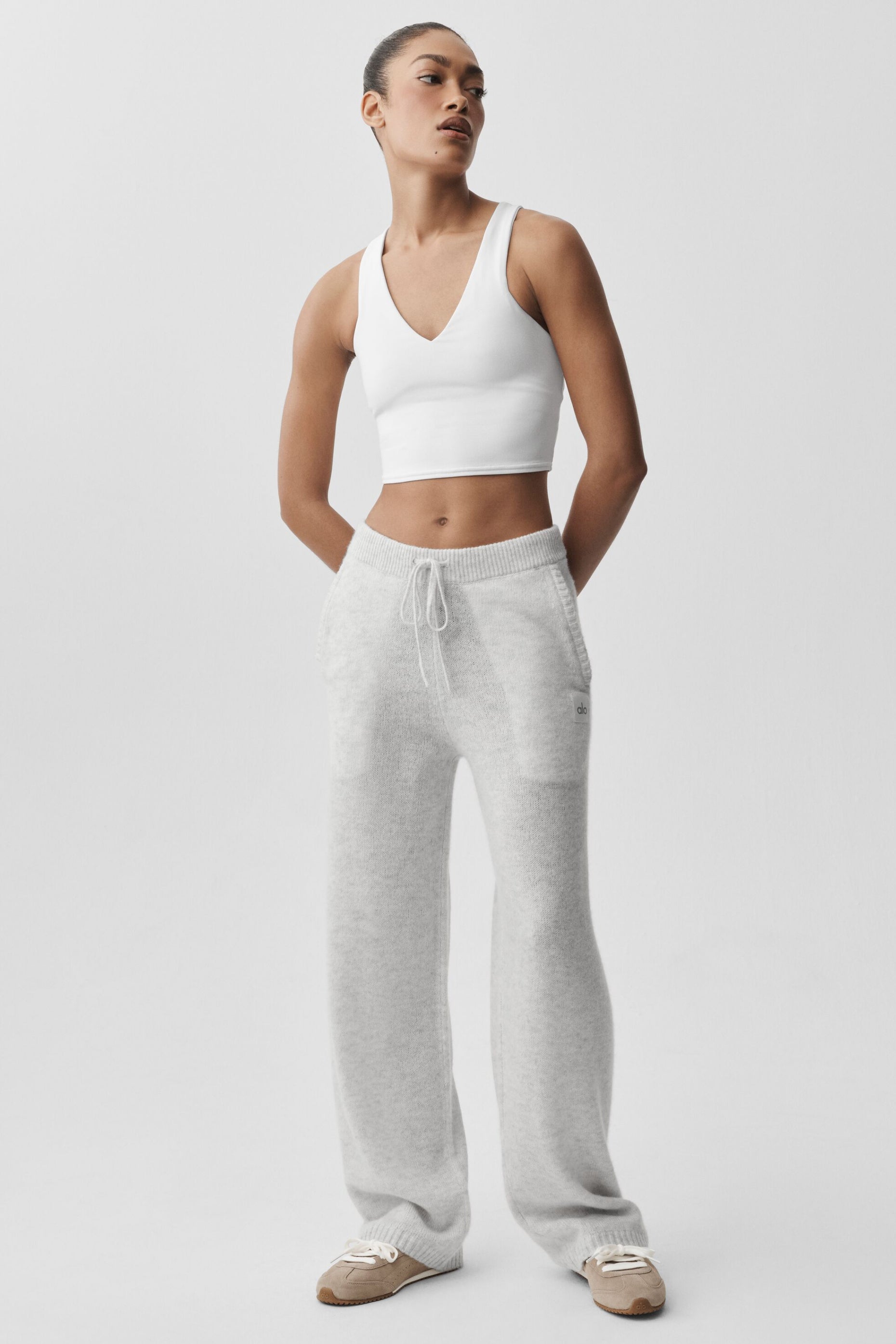 Alo Yoga Wool Cashmere New Class Sweatpant - White Heather