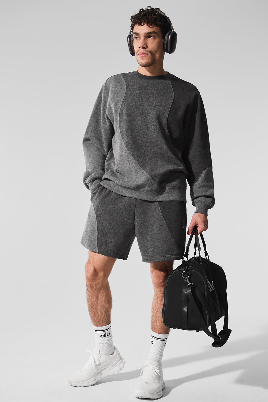Alo Yoga 7" Make Waves Short - Dark Heather Grey Tonal