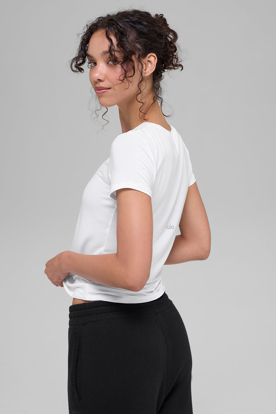 Alo Yoga All Day Short Sleeve - White