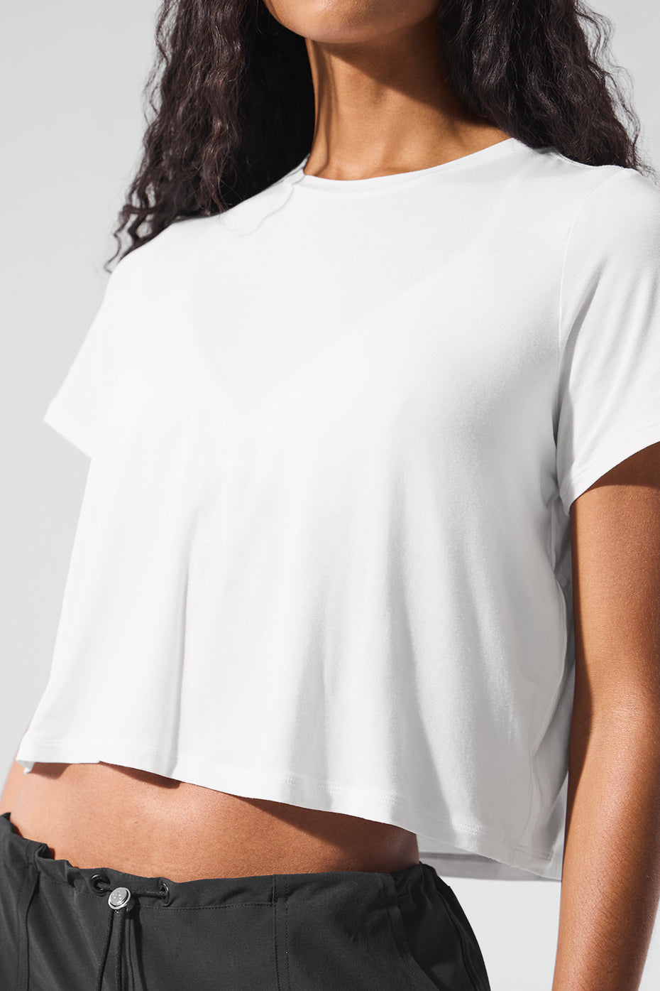 Alo Yoga Cropped All Day Short Sleeve - White