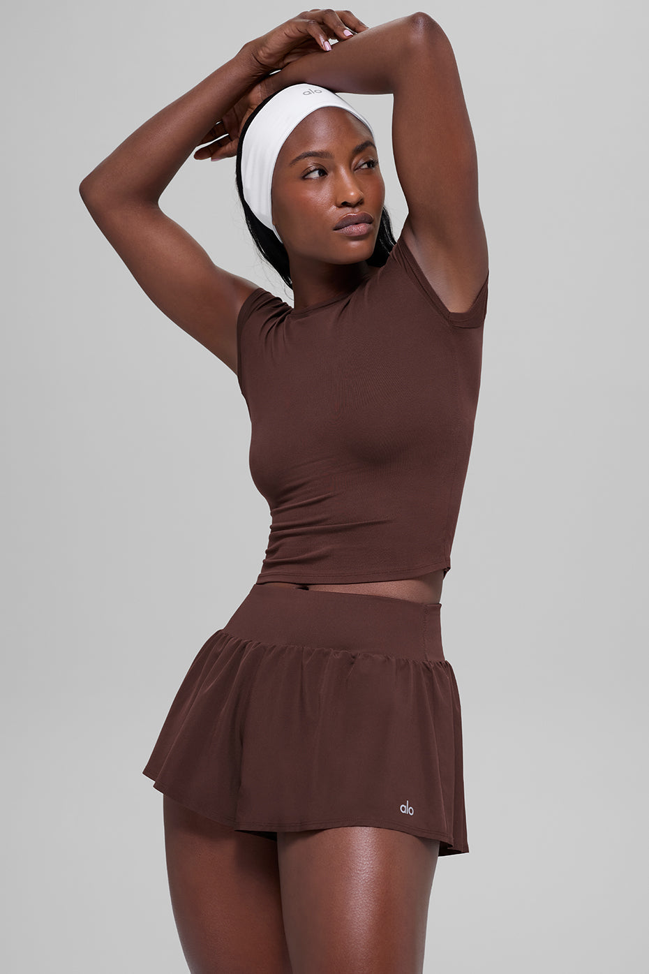Alo Yoga Alosoft Back For More Tee - Brownstone