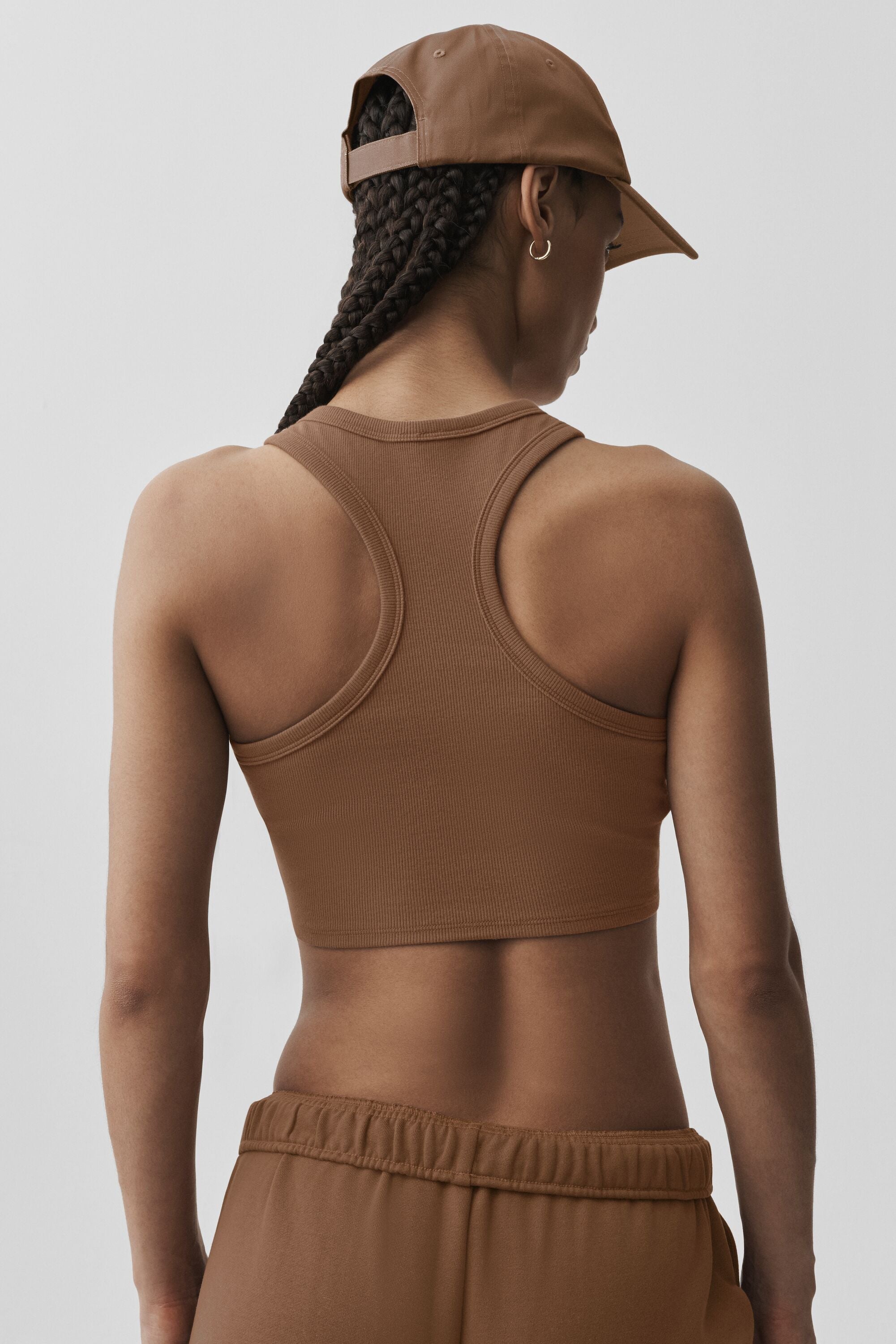 Alo Yoga Aspire Tank - Sun Kissed Brown/White