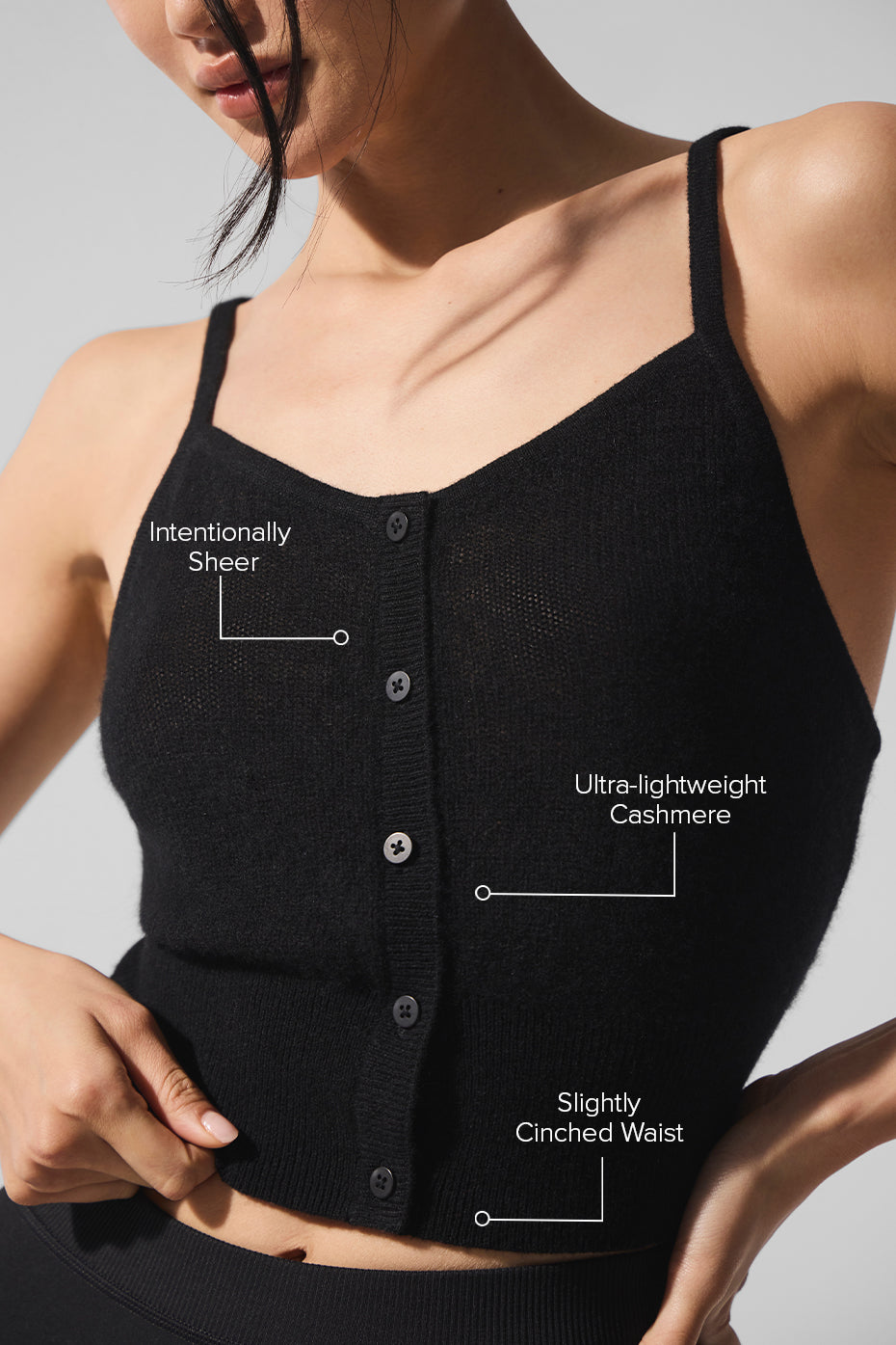 Alo Yoga Sheer Cashmere Tank - Black