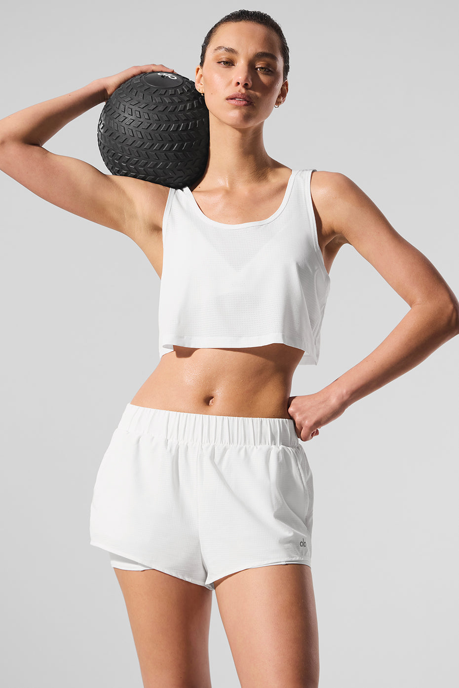 Alo Yoga Cropped Sport Star Tank - White