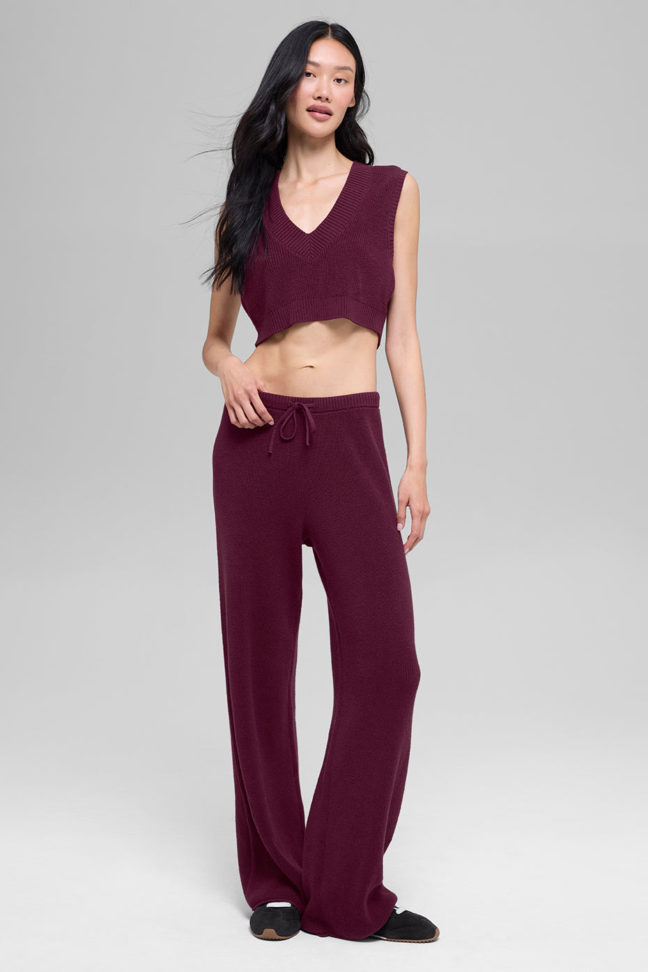 Alo Yoga Supernatural Sweater Tank - Burgundy