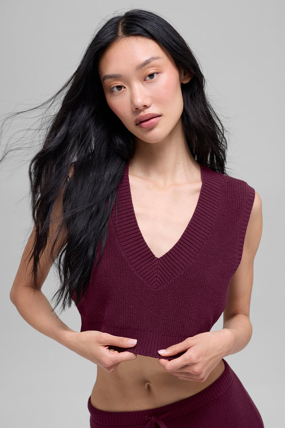 Alo Yoga Supernatural Sweater Tank - Burgundy