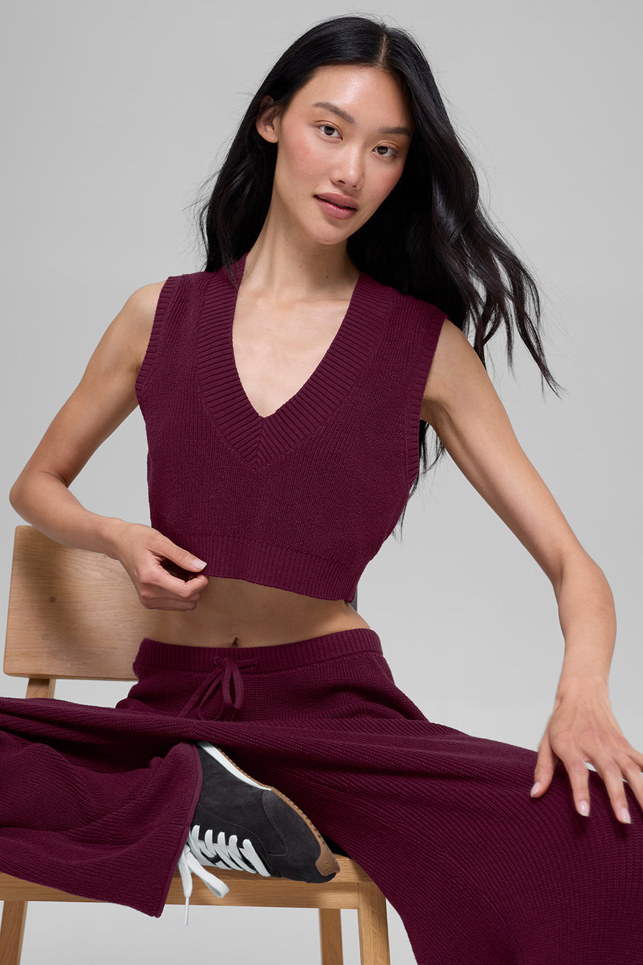 Alo Yoga Supernatural Sweater Tank - Burgundy