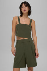 Alo Yoga Cropped Dreamscape Tank - Green Olive