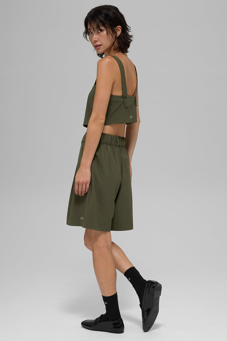 Alo Yoga Cropped Dreamscape Tank - Green Olive