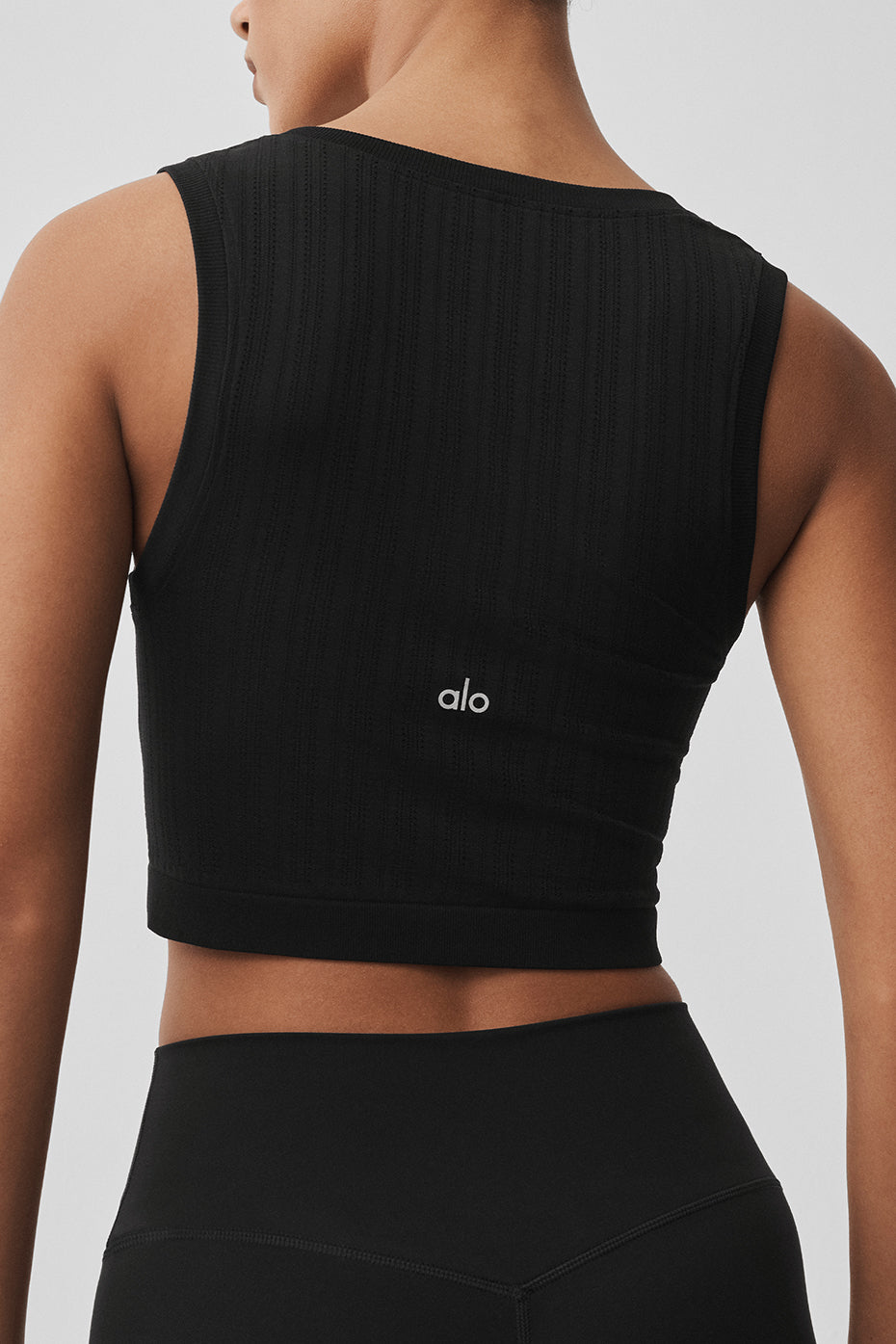 Alo Yoga Seamless Pointelle Tank - Black