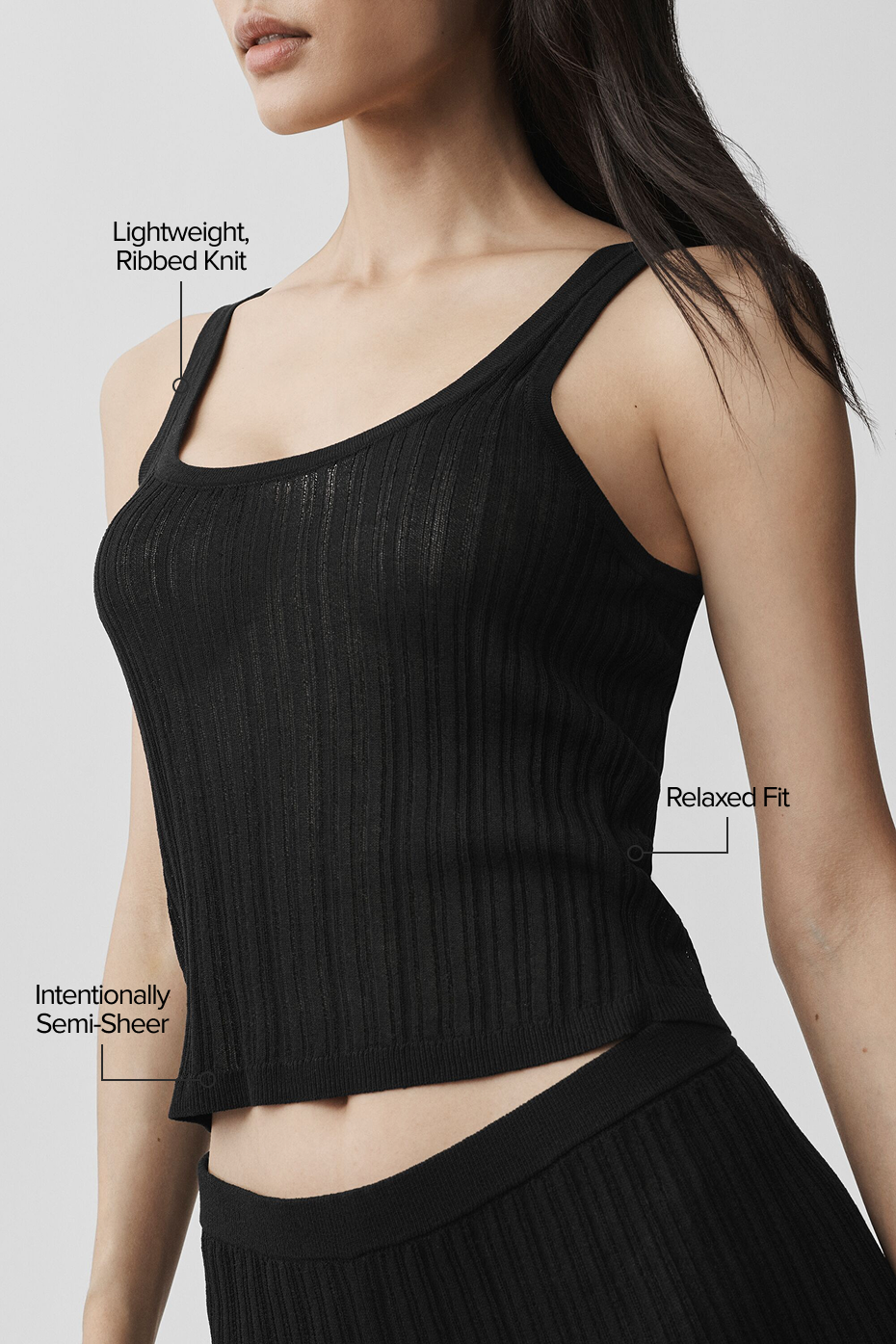 Alo Yoga Sweater Sunlit Tank - Black
