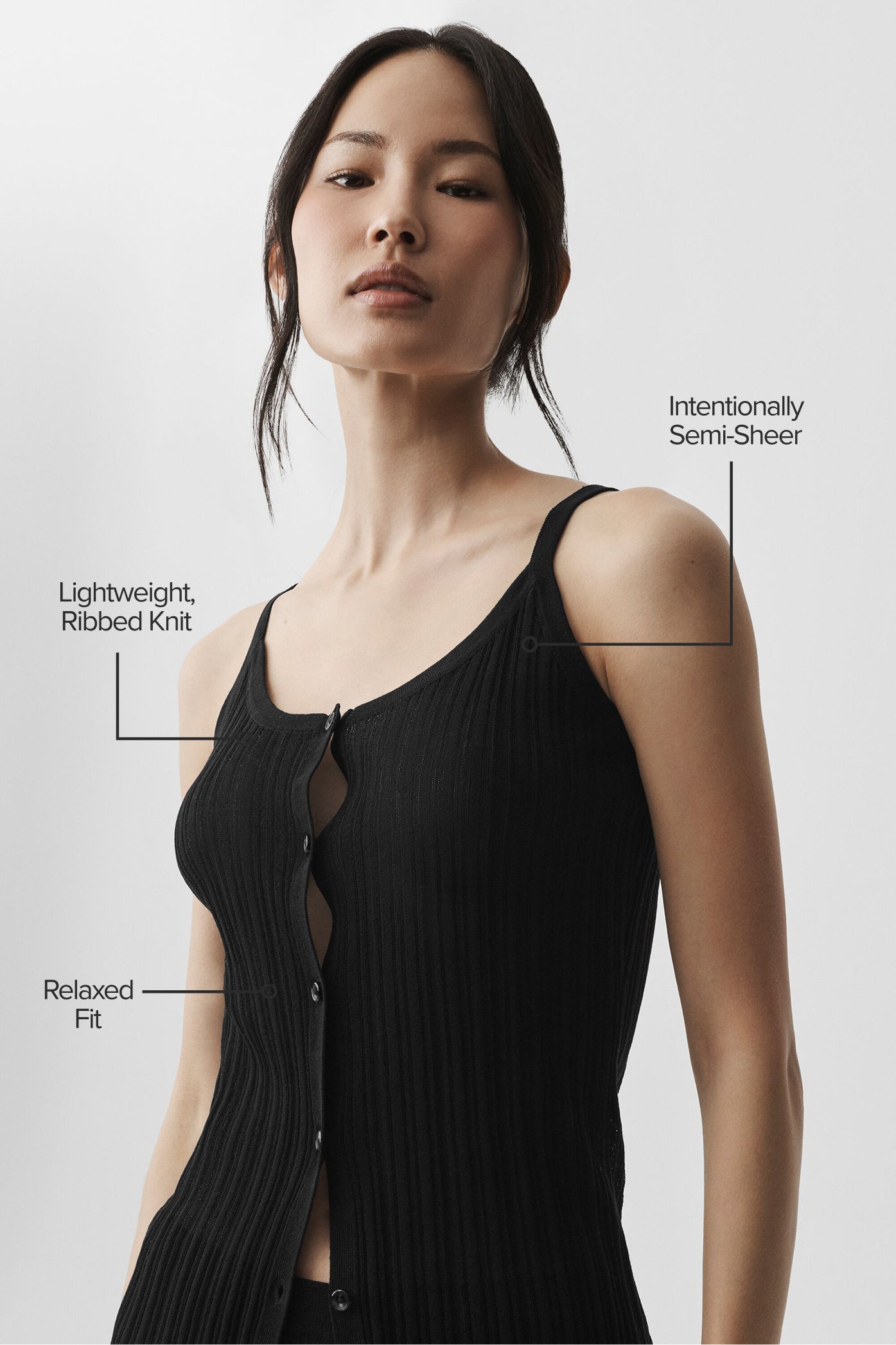 Alo Yoga Sweater Sunlit Button Down Tank - Black