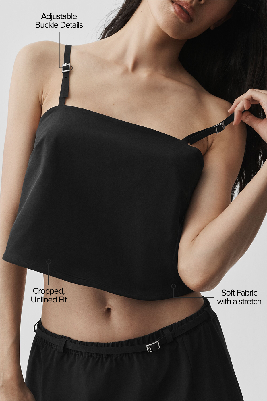 Alo Yoga Cropped Connection Tank - Black