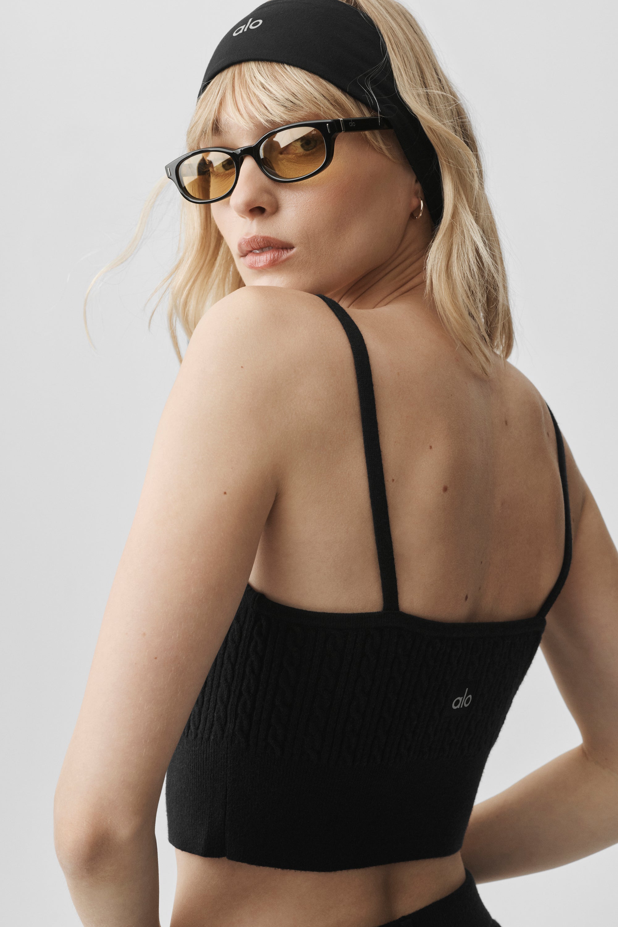 Alo Yoga Mini Cable Sweater Tank - Black