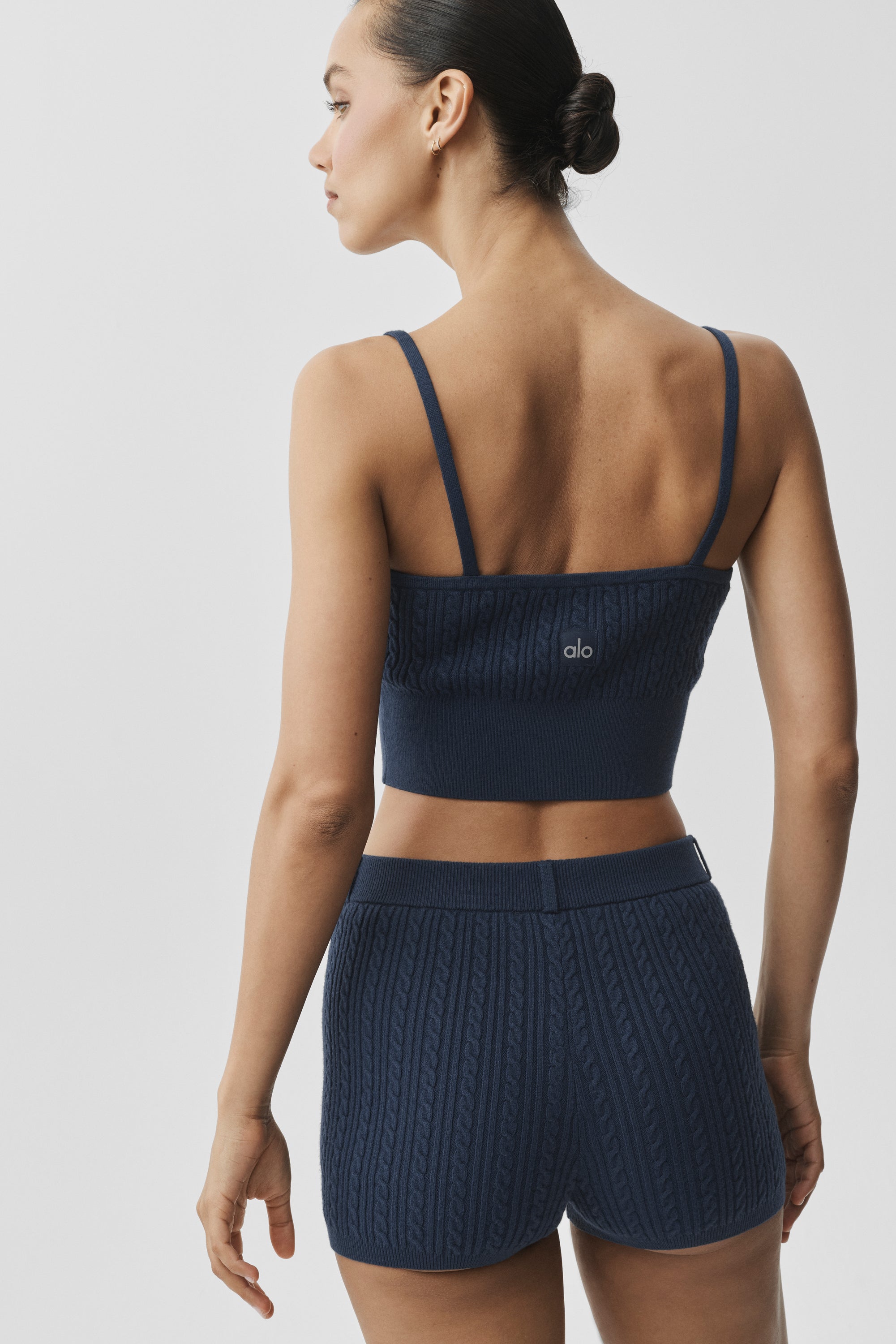 Alo Yoga Mini Cable Sweater Tank - Navy