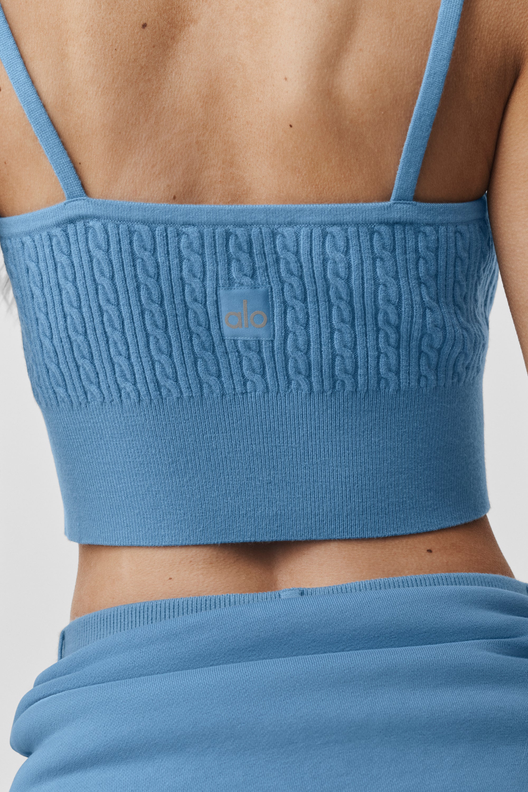 Alo Yoga Mini Cable Sweater Tank - California Blue