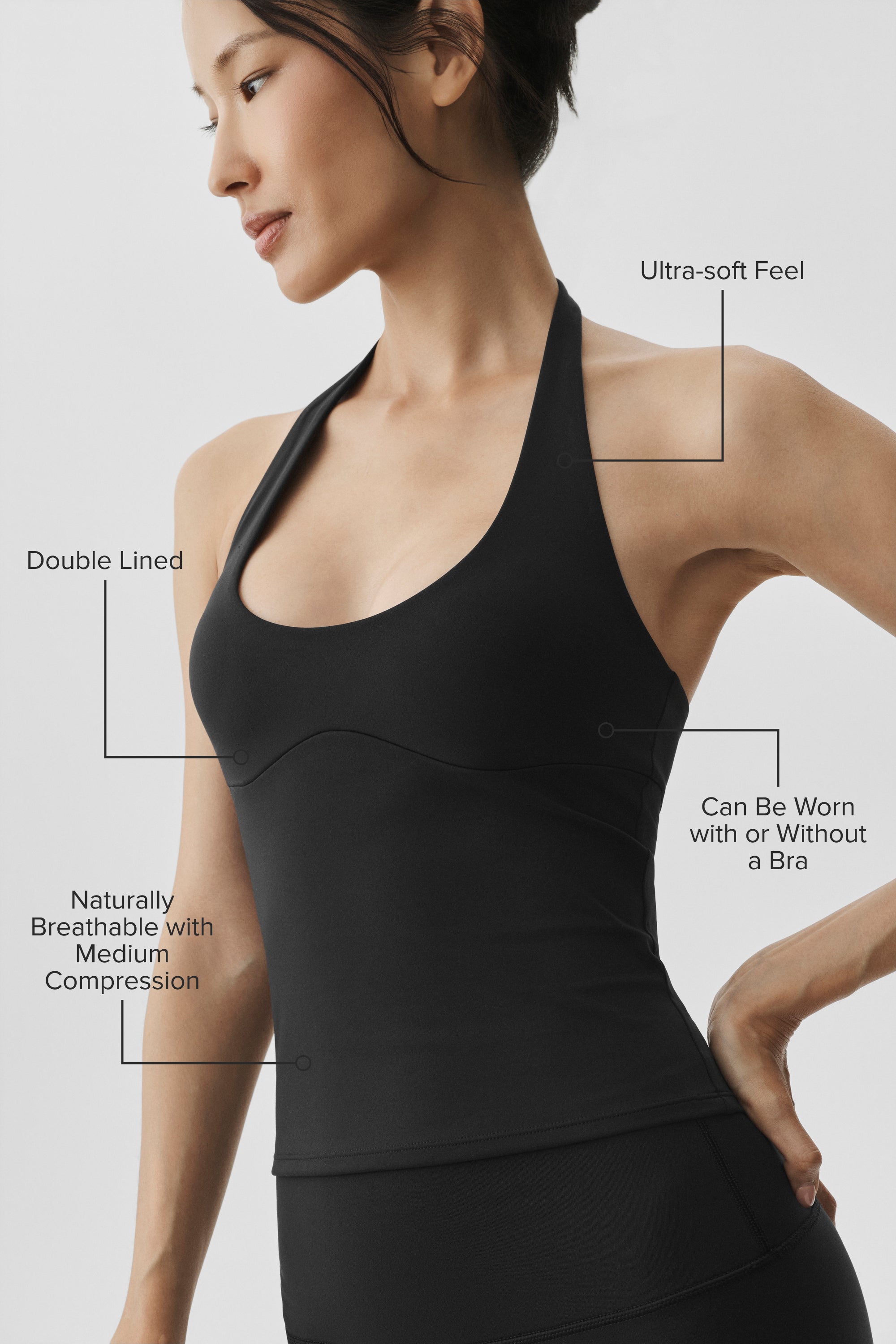 Alo Yoga ALO Softsculpt Precision Halter Tank - Black