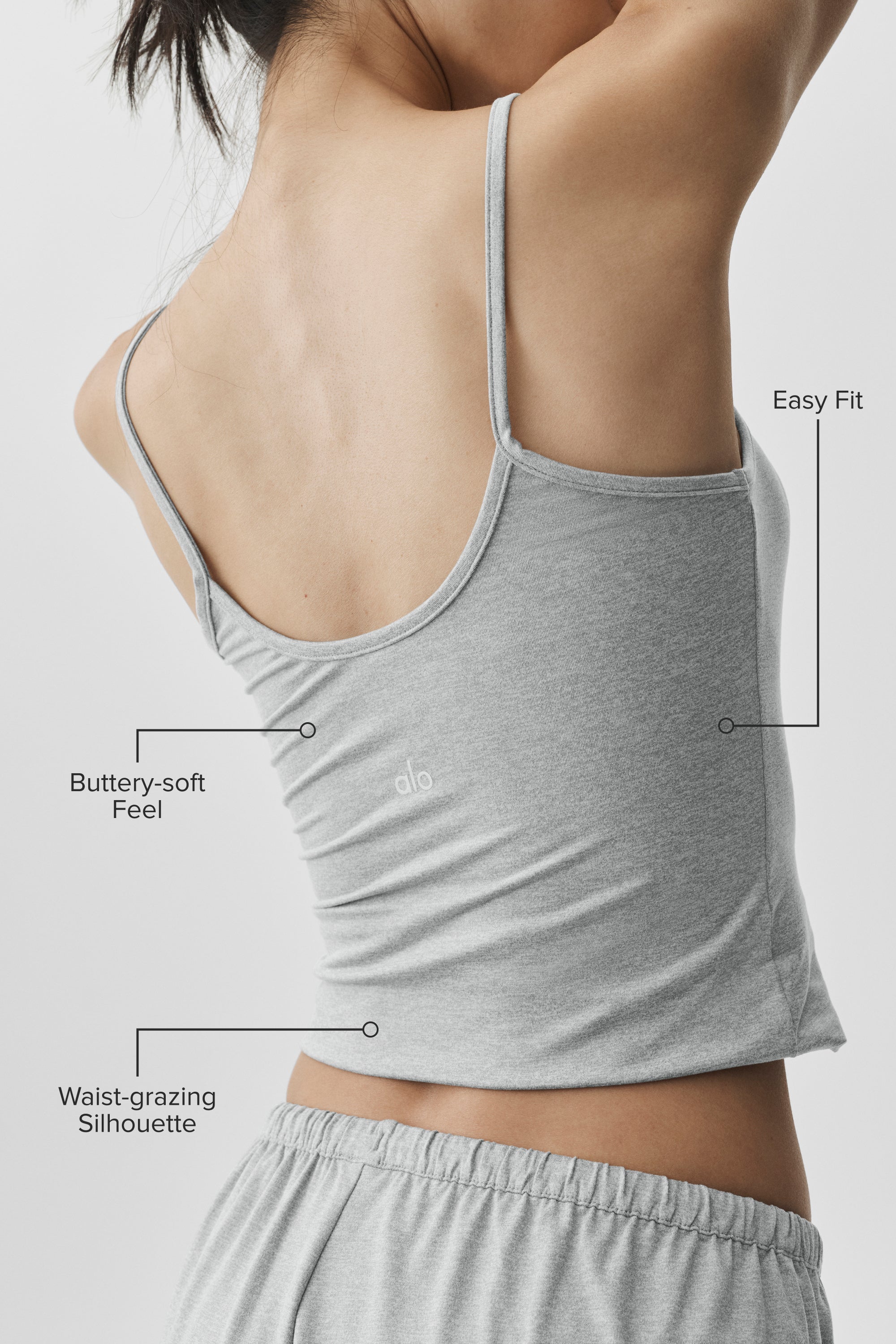 Alo Yoga Alosoft Finesse Cami Tank - Vintage Athletic Heather
