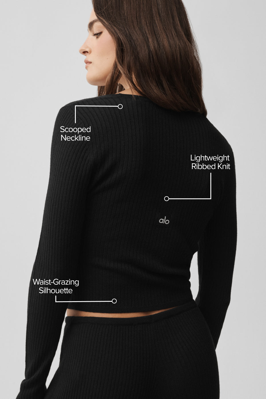 Alo Yoga Sweater Knit Unwind Long Sleeve - Black