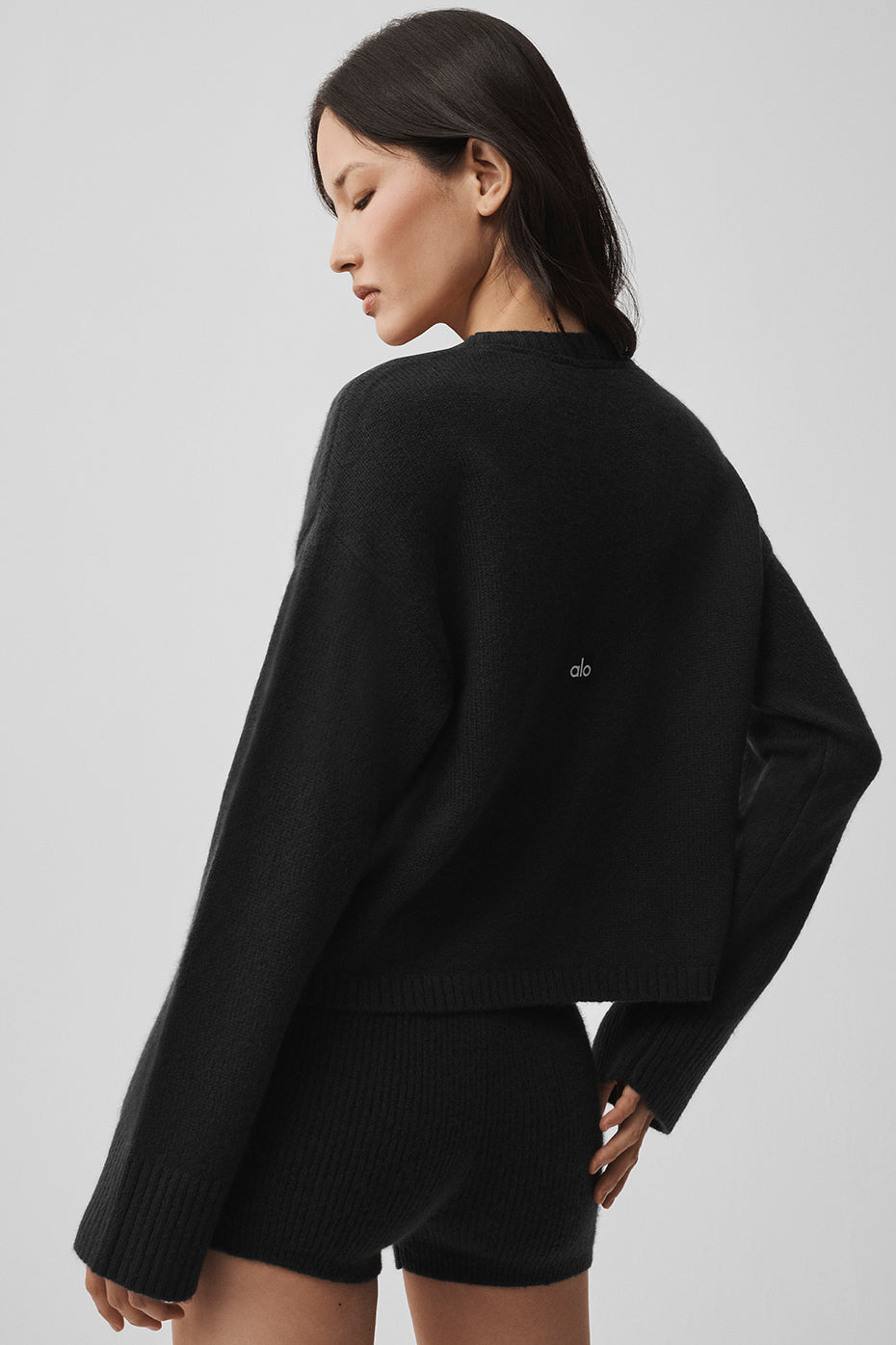 Alo Yoga Wool Cashmere New Class Tie Cardigan - Black