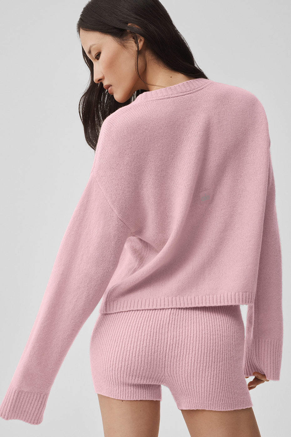 Alo Yoga Wool Cashmere New Class Tie Cardigan - Vintage Pink