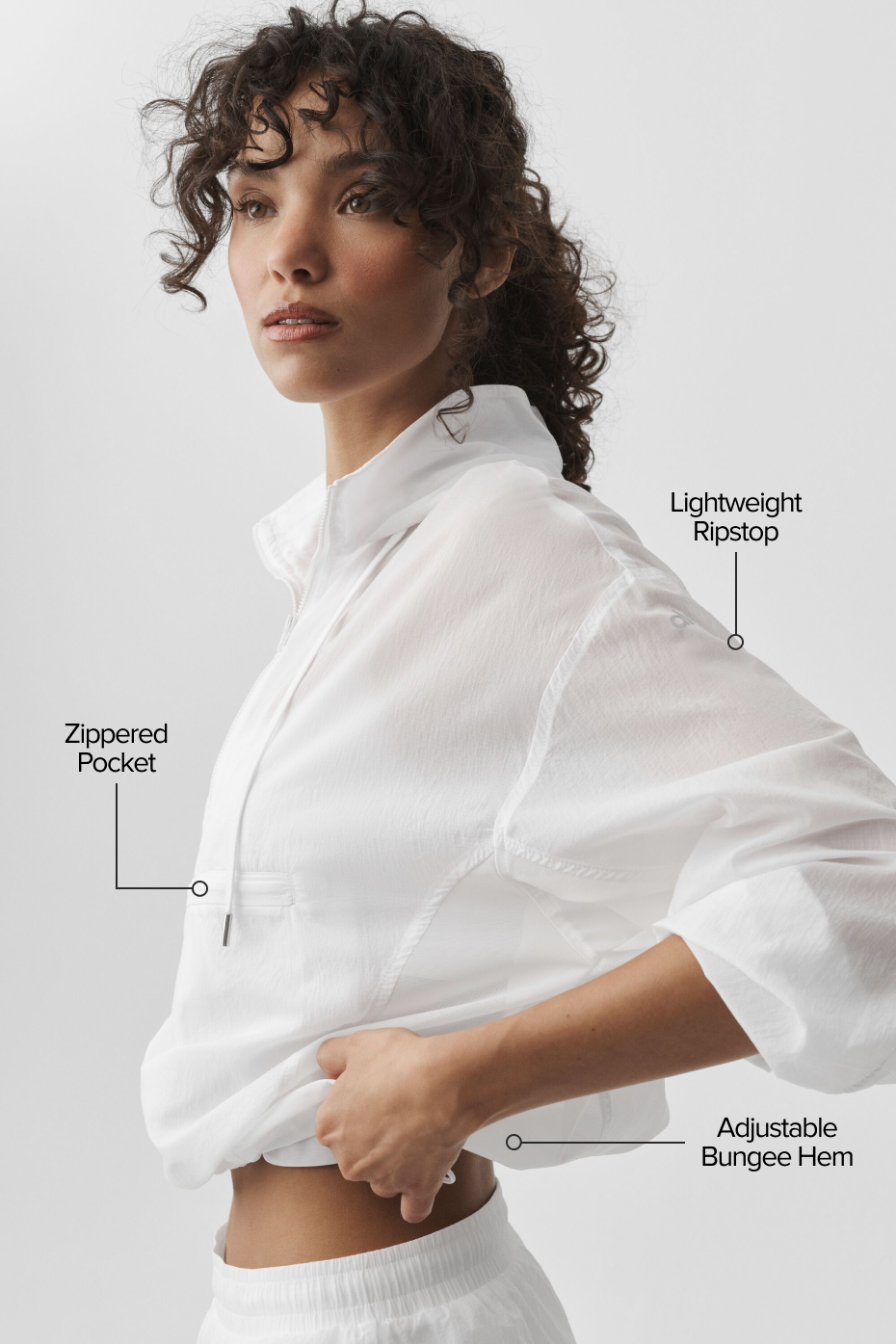 Alo Yoga 1/4 Zip Go Time Pullover - White