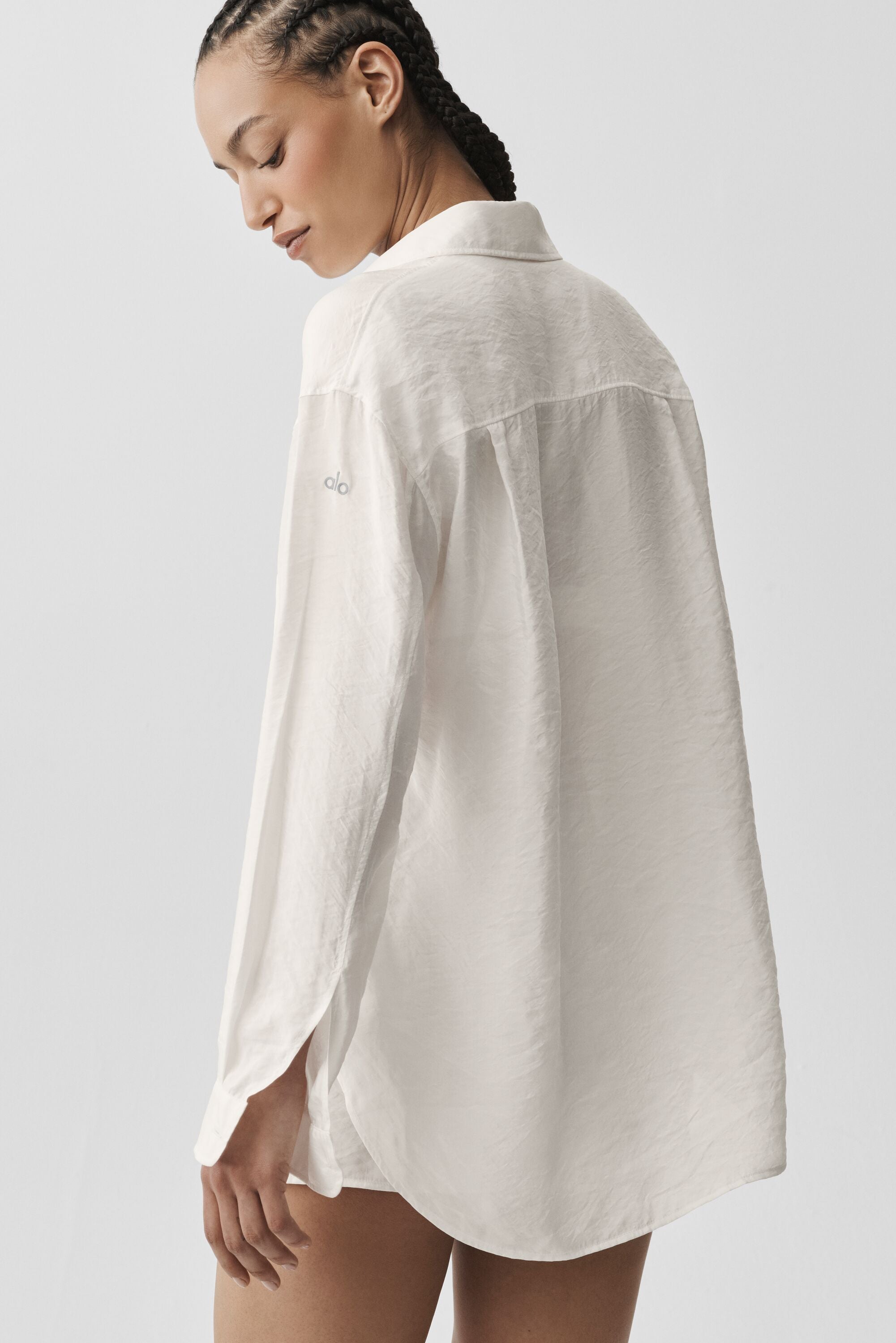 Alo Yoga Semi-Sheer Golden Hour Button Down Long Sleeve - Ivory