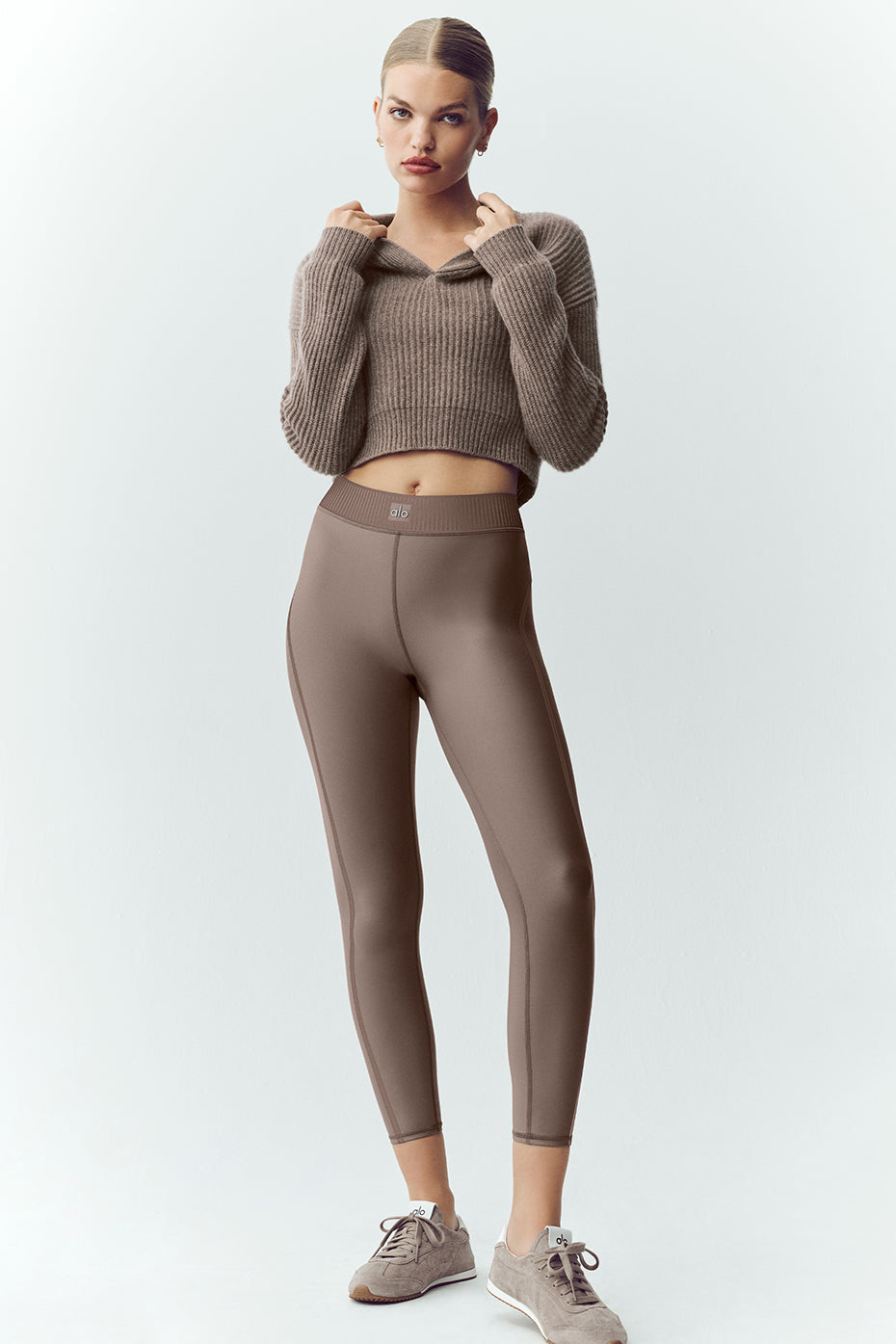 Alo Yoga Cashmere Northstar Polo - Alpine Cocoa Heather