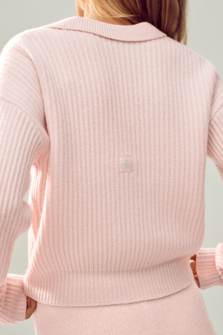 Alo Yoga Cashmere Northstar Polo - Frosted Pink