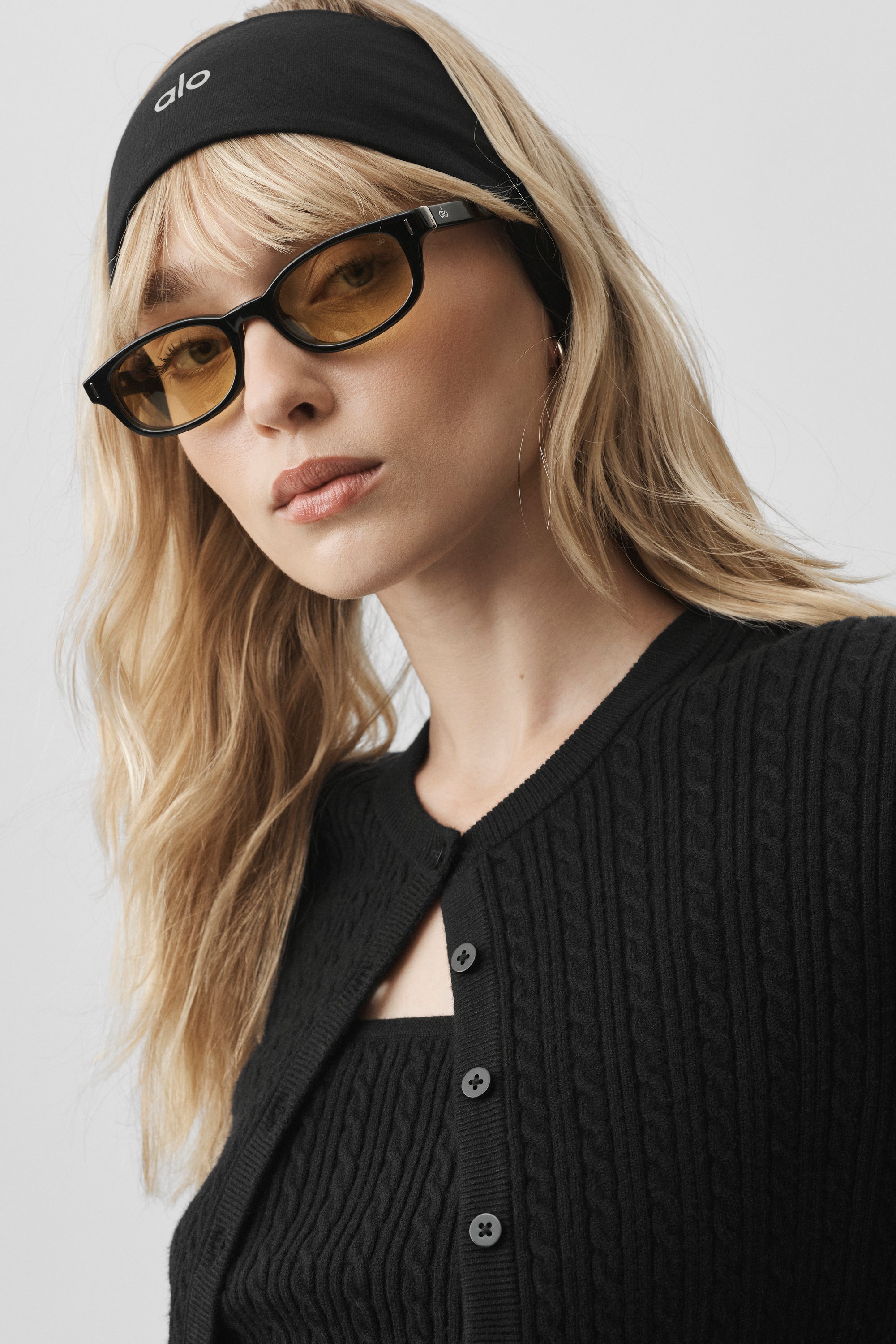 Alo Yoga Mini Cable Sweater Cardigan - Black