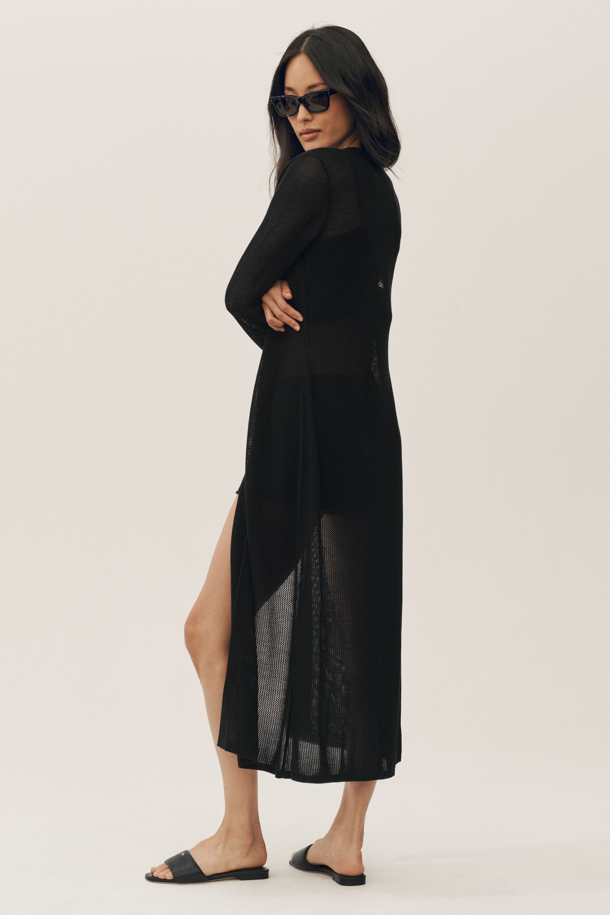 Alo Yoga Silk Cashmere Heatwave Long Cardigan - Black
