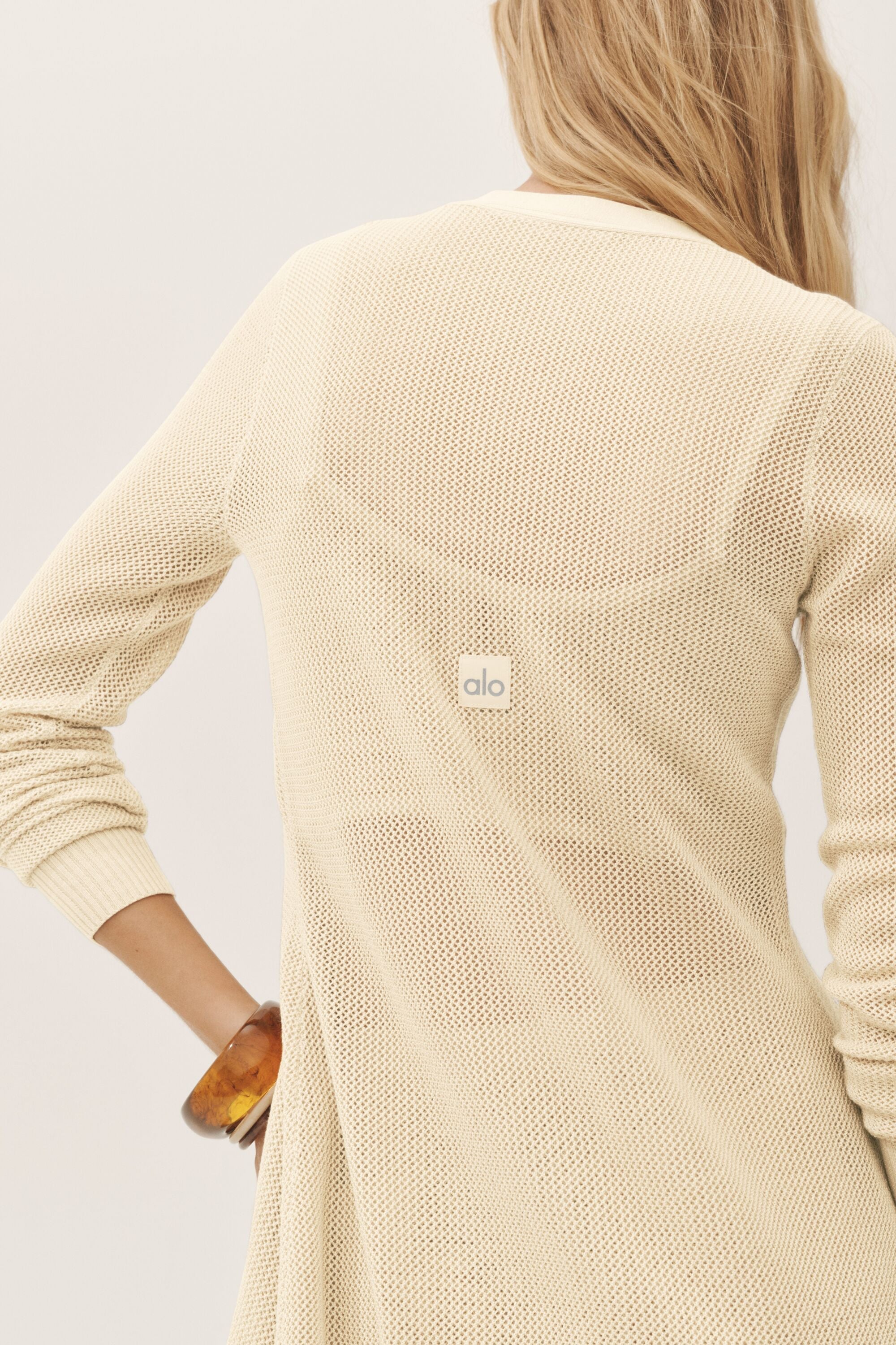 Alo Yoga Silk Cashmere Heatwave Long Cardigan - Sandy Beige