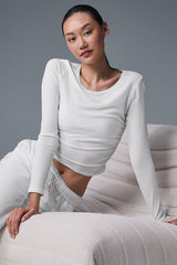 Alo Yoga Gather Long Sleeve - White