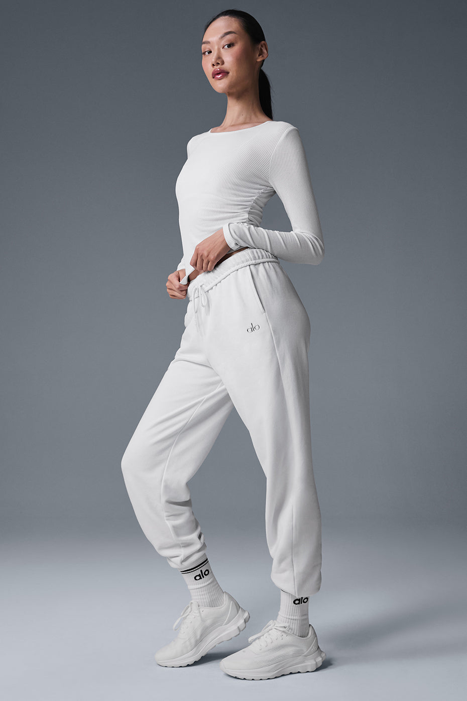 Alo Yoga Gather Long Sleeve - White