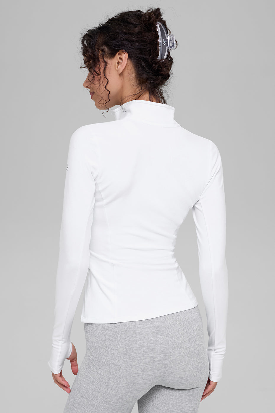 Alo Yoga Alosoft 1/2 Zip Rapid Pullover - White