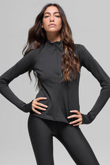 Alo Yoga Airlift Winter Warm 1/4 Zip Long Sleeve - Black