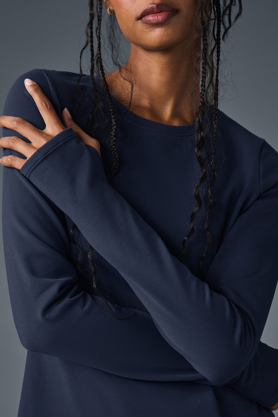 Alo Yoga Airbrush Winter Warm Nocturne Long Sleeve - Navy