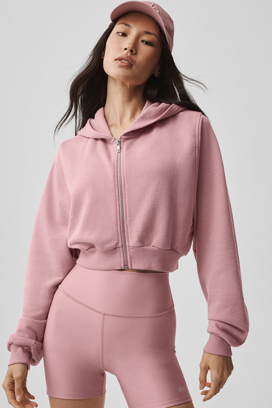 Alo Yoga Sweet Escape Zip Up Hoodie - Vintage Pink