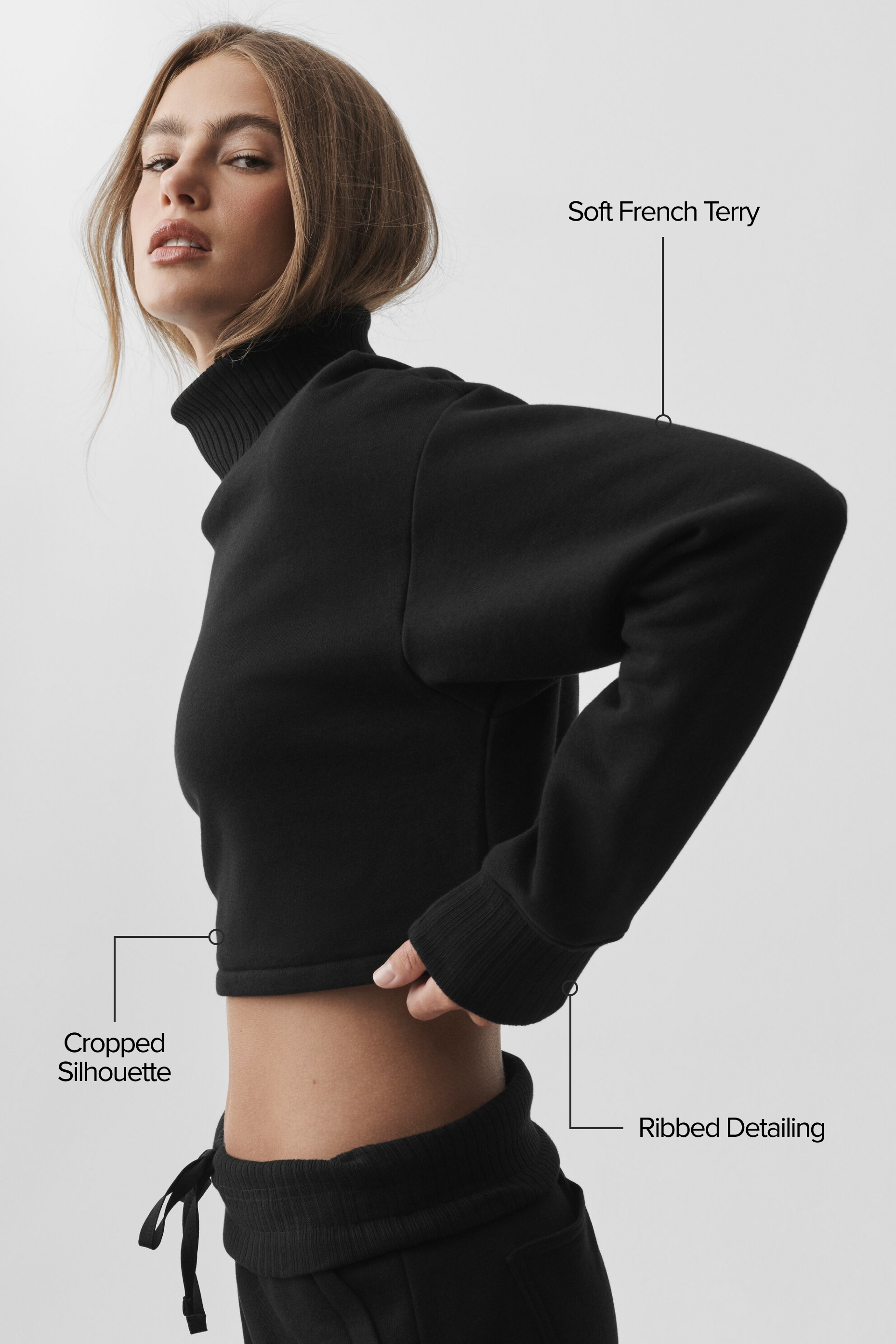 Alo Yoga Cropped Serenity Coverup - Black