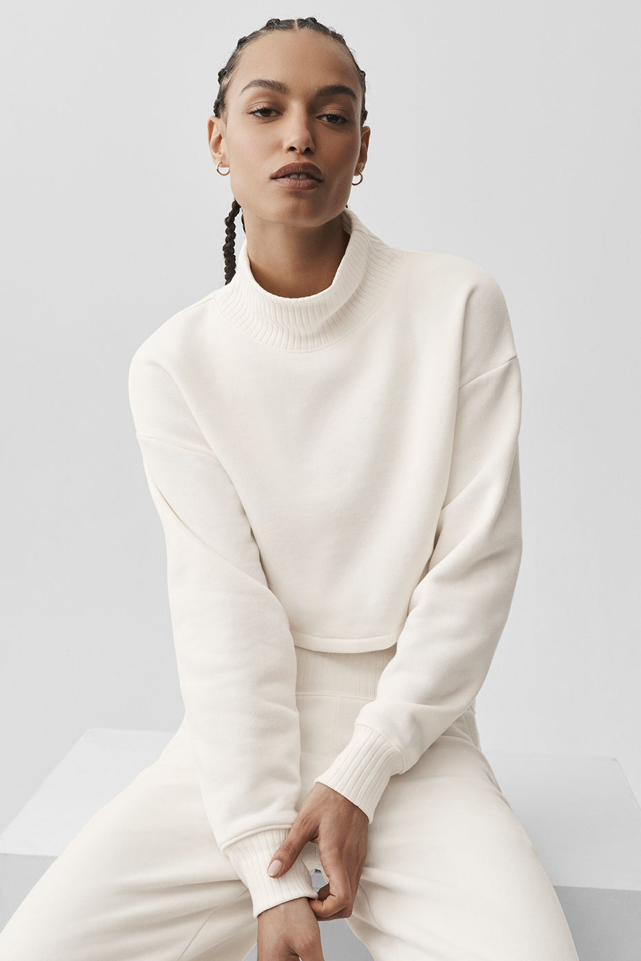 Alo Yoga Cropped Serenity Coverup - Ivory