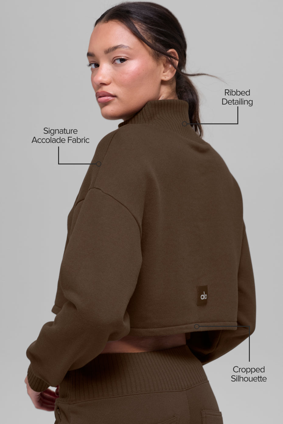 Alo Yoga Cropped Serenity Coverup - Espresso
