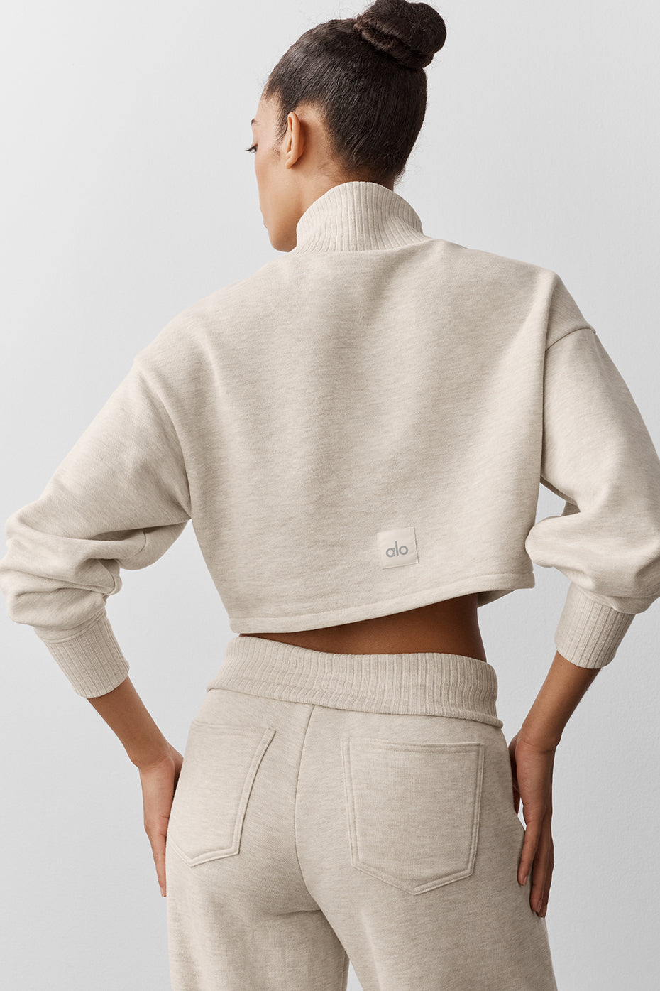 Alo Yoga Cropped Serenity Coverup - Oatmeal Heather