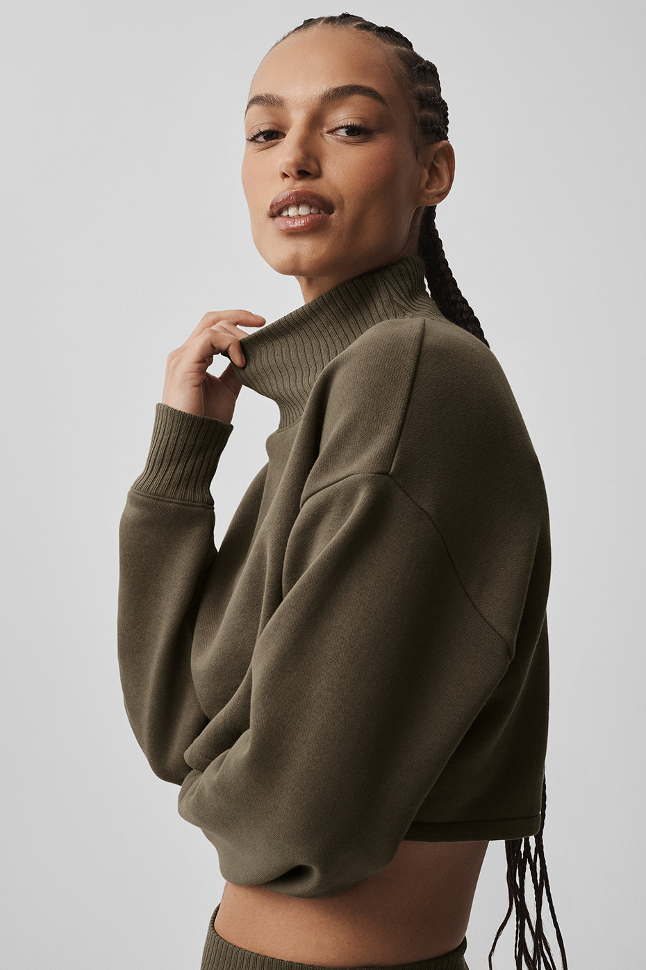 Alo Yoga Cropped Serenity Coverup - Olive Tree